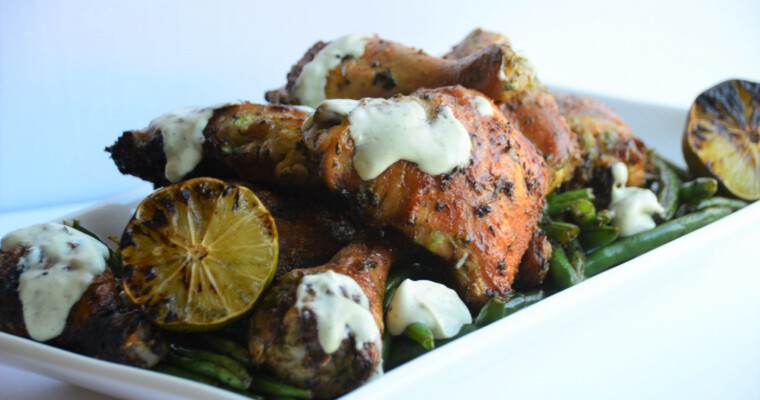 Thai Grilled Chicken with Lime & Avocado Basil Sauce