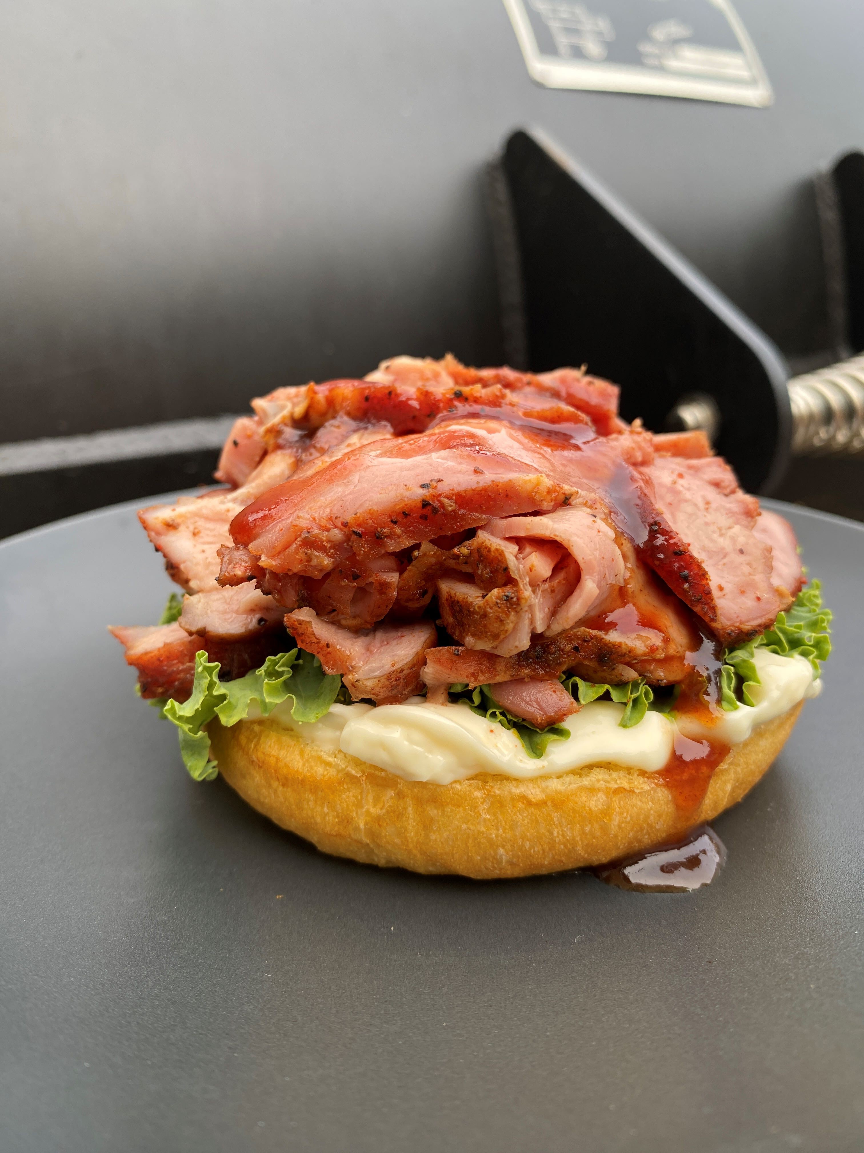 Smoked Pork Tenderloin as an Open Faced Sandwich